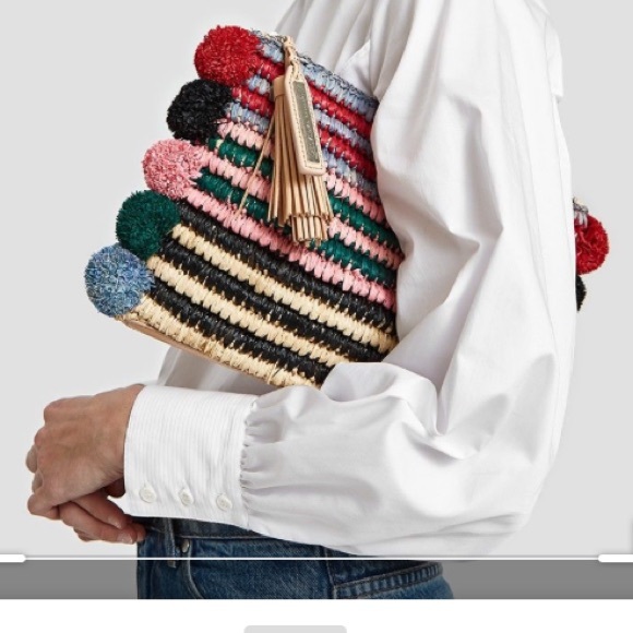 Loeffler Randall Handbags - LOEFFLER RANDALL Rainbow Straw Pouch clutch new